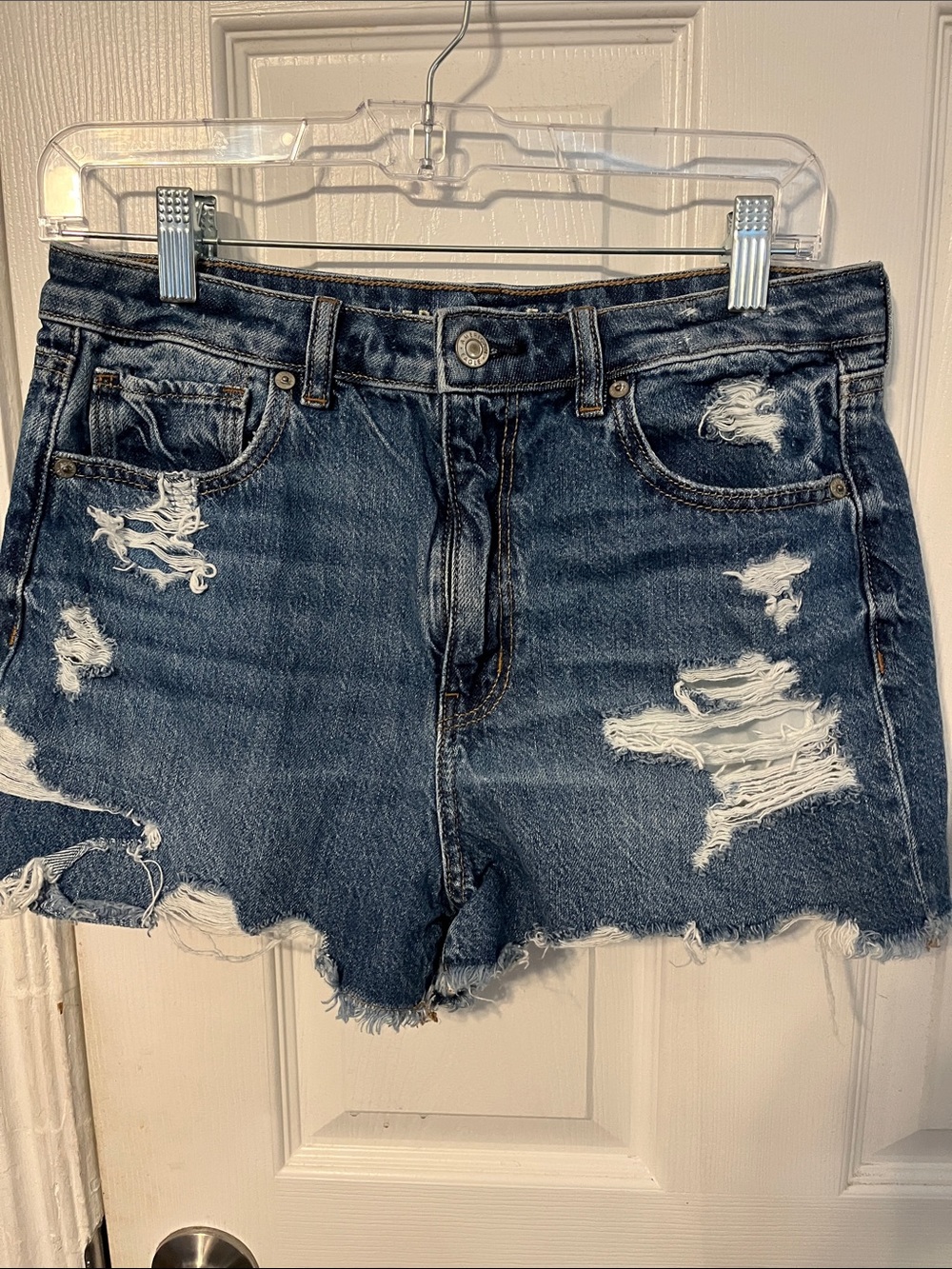 American Eagle Blue Distressed Denim Women's Shorts